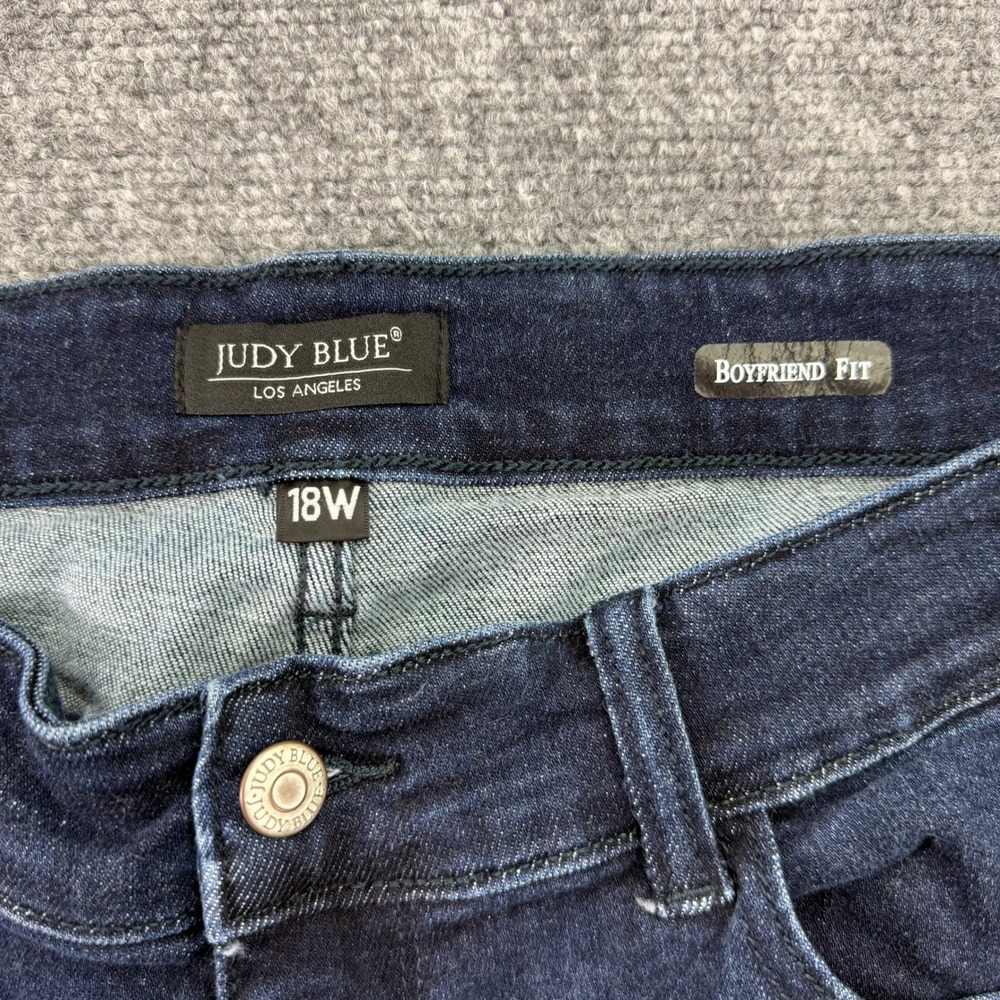 Judy Blue Jeans Womens 18W (Fits 36x29) Boyfriend Fit Stretch Denim Dark Wash - Picture 2 of 14
